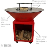 thumbnail of braciere classico in acciaio 83 rosso con doppia vasca