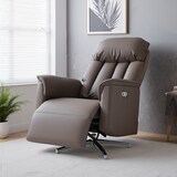 thumbnail of Home Nature Wohnkonzept Elektrischer Relaxsessel Fernsehsessel mit Fußstütze verstellbare Rückenlehne Kunstleder Braun Stahlfuß Schwarz