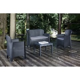 thumbnail of Dmora Set salotto da esterno Ostuni, Set da giardino con 2 poltrone, 1 divano ed 1 tavolino, 100% Made in Italy, Antracite