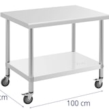 thumbnail of Royal Catering Edelstahltisch mit Rollen - PREMIUM - 70 x 100 cm - 155 kg -