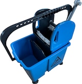 thumbnail of CleanSV Wischset blau Laschenmop 50 cm, Reinigungswagen 20 L Eimer, Presse, Laschenmophalter, 3 x Laschenmop Baumwollmop, 2 Microfaser Teleskopstiehl