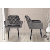 thumbnail of Décoshop26 - Set de 2 chaises de salle à manger design moderne couture capitonné assise en velours gris foncé 10_0001631
