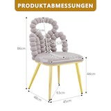 thumbnail of Esszimmerstuhl 2er Set Samt Hellgrau 86x48x45 cm mit Kugelketten Rückenlehne Metallbeine,komfortabel gepolstert,flexibel für Esszimmer und Wohnbereich