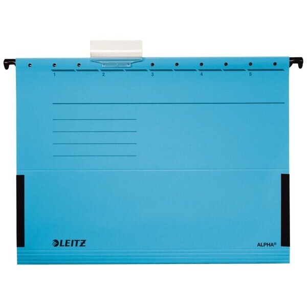 Hängetasche ALPHA, A4, blau, seitlich geschlossen, Karton: 275g