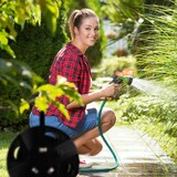 thumbnail of Relaxdays Schlauchtrommel, für 30 m 1/2" Schlauch, Stahl, Kunststoff, Schlauchhalter, HBT: 38 x 42 x 31 cm, schwarz-grau