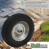 thumbnail of 2x Schubkarrenrad pannensicher Vollgummi 4.80/4.00-8 grau/schwarz + Achse Ersatzrad Reifen PU