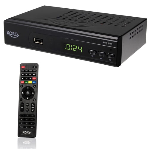XORO HRS 8659 Digitaler DVB-S2 HDTV Satelliten-Receiver HDMI & SCART Anschluss Unterstützt Unicable Digitaler Audioausgang USB 2.0 Media Player black