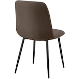 thumbnail of Décoshop26 - Conjunto de 4 cadeiras de jantar com costura decorativa vertical assento em tecido marrom e pés de metal preto 10_0007500