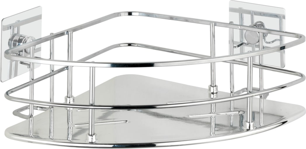 WENKO Turbo-Loc® Edelstahl Eckablage Mod. Quadro, rostfrei, Befestigen ohne bohren