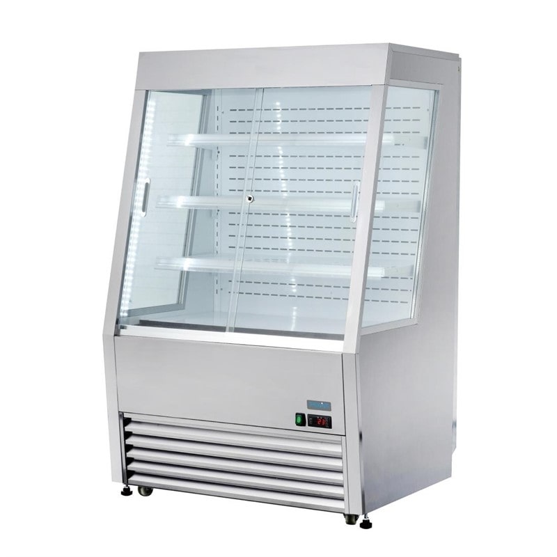 Vitrina mural refrigerada con puertas de cristal correderas 390L Polar Serie G CM287
