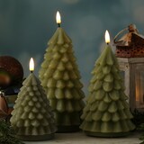 thumbnail of LED Kerze  Tannenbaum Weihnachtsbaum Echtwachs flackernd H: 18cm hellgrün