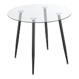 thumbnail of Helloshop26 - Table de salle à manger ronde verre trempé acier 75 x 80 cm transparent noir 03_0008833