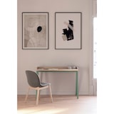 thumbnail of Escritorio 625 modelo BERLÍN en melamina Roble con patas de madera de haya maciza en Verde, de HERDASA.