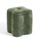 thumbnail of Pouf en velours LUCKY avec micro-paillettes et poignée latérale, design en trèfle, élégant, pratique et facile à déplacer – Vert