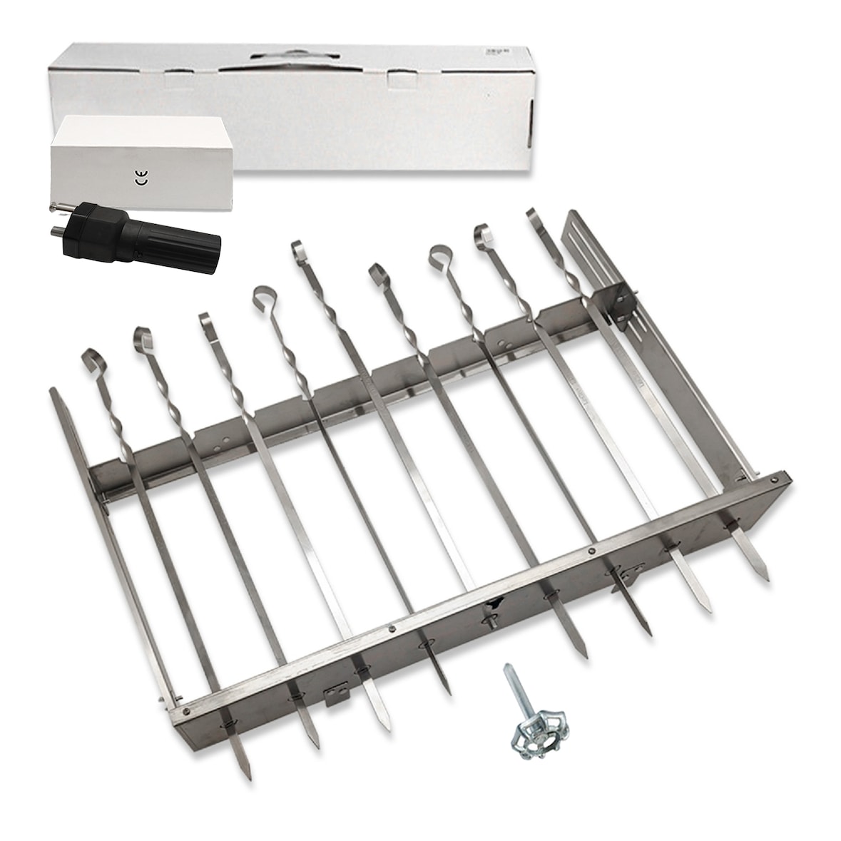 Spießdreher Mangal Aufsatz Edelstahl Sesam 11 Batteriemotor