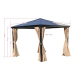 thumbnail of Garten Pavillion  Pergola Suez II 3x3m braun aus Aluminium mit festem Dach