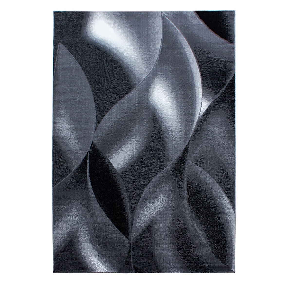 Teppich Schlafzimmer Wellenmuster Elegant Waschbar Strapazierfähig Wohnzimmer Esszimmer Schwarz 120x170 cm – INN von Kadima Design