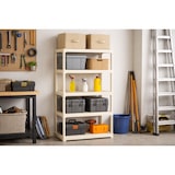 thumbnail of 5-laags opbergplank 80x40x176 cm - Beige plank Bestand tegen polypropyleen Belasting 150 kg Anti-vocht Art Plast