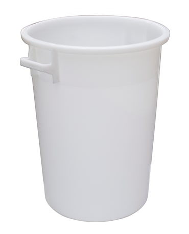 Bidone industriale in PEHD (Polietilene ad alta densità) per trasporto liquidi e alimenti con manici - Capacità 100 litri - Bianco neutro