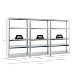 thumbnail of PROREGAL 3x Schwerlastregal Steel Eagle | HxBxT 180x100x40 cm | Fachlast 130kg | Verzinkt | Stecksystem Lagerregal Regalsystem 3 Stk.
