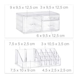thumbnail of Relaxdays Make-Up Organizer, 3 Schubladen, Schmink-Aufbewahrung f. Nagellack, Lippenstift, Acryl Organizer, transparent