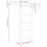 thumbnail of vidaXL Schiebetür ORKDAL Braun 86 x 211 cm Massivholz Kiefer