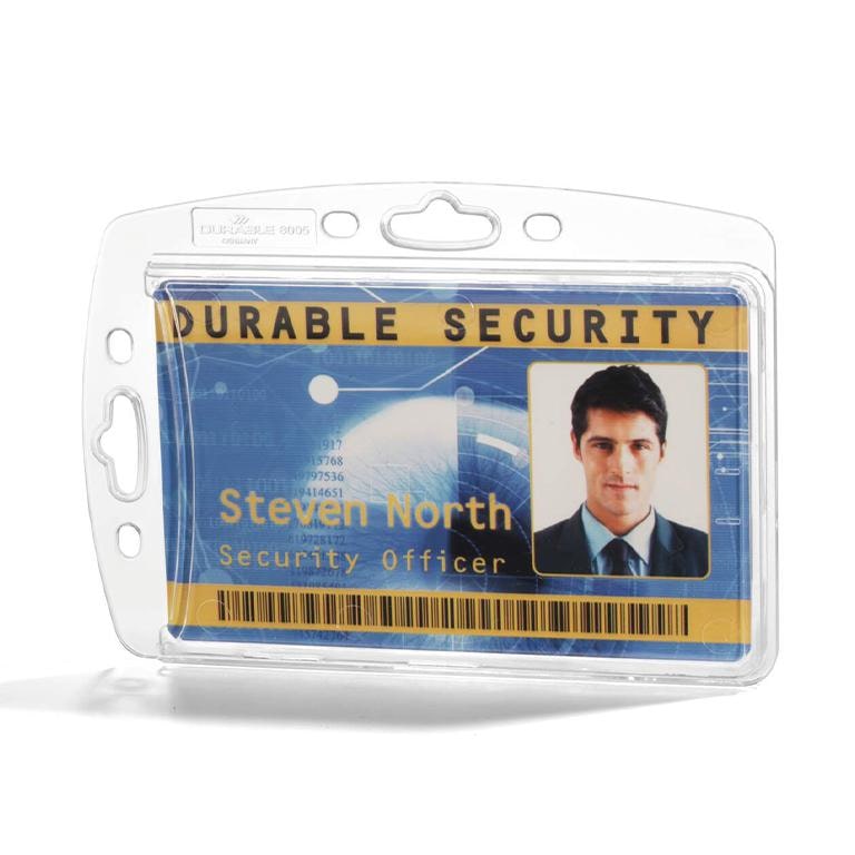 Lot de 10 boîtiers rigides porte-badges FERME Mono, transparent