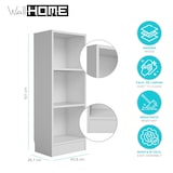 thumbnail of WellHome - Bücherregal mit 2 Regalböden in der Farbe Weiß 41 x 27 x 108 cm - Turia