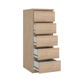 thumbnail of WellHome - Commode de Chambre avec 5 Tiroirs en coloris Chêne 41 x 50 x 112 cm - Sil Oak