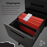 thumbnail of Bisley EasyRoll Rollcontainer mit Hängeregister, Container mit 2 Schubladen abschließbar aus Metall in schwarz, Büro Rollwagen für Hängemappen als
