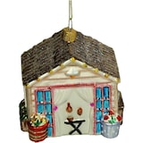 thumbnail of Christbaumschmuck Glas 6,8cm Gartenhaus Figur Kugeln Weihnachtsbaum Anhänger Weihnachten Christbaumanhänger Weihnachtsbaumschmuck Beige