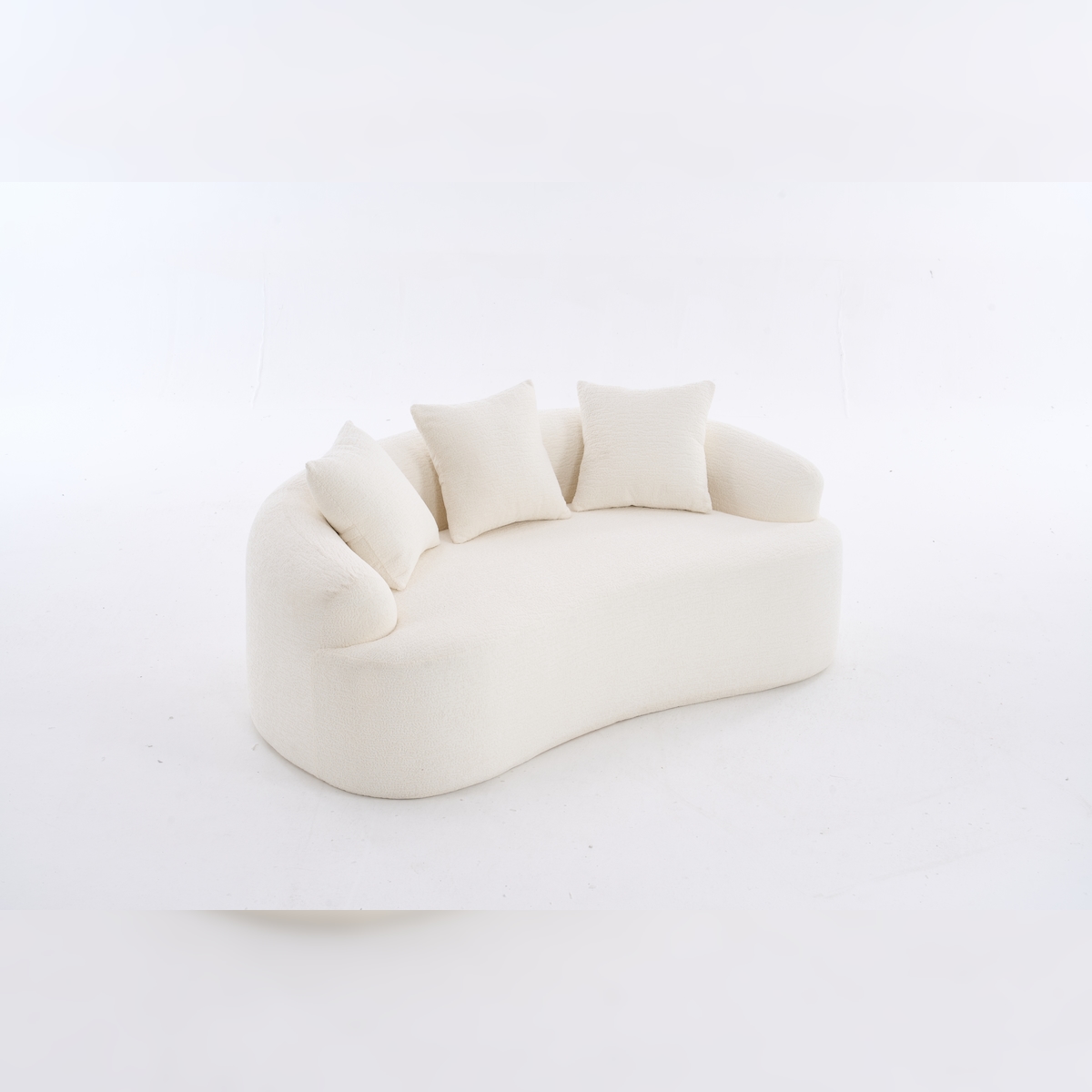 STILVORA Zweisitzer-Sofa Chenille Weiß mit extra tiefer Sitzfläche