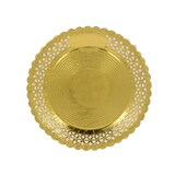 thumbnail of MONOUSO - Pappteller Spitzenpapiere Rund Golden 32 cm (50 Stück)