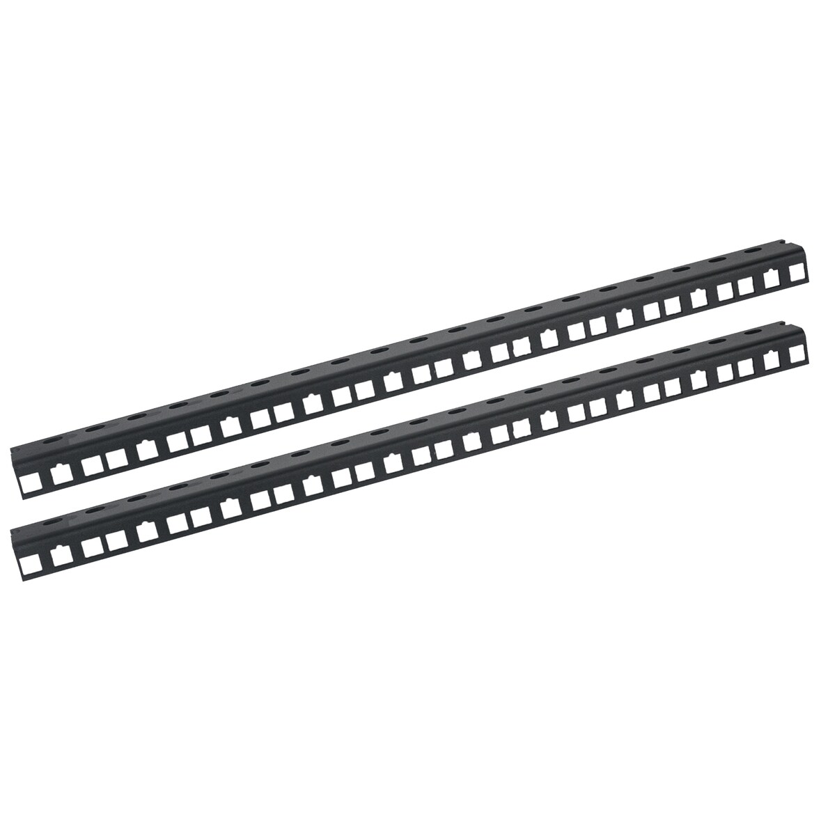 HMF 66803 Rackschiene für Serverschrank, 2 Stück, 10 Zoll, 10 HE, Schwarz