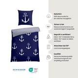 thumbnail of Schiesser Bettwäscheset Marina - Renforcé - 2-teilig - 155 x 220 cm - Dunkelblau