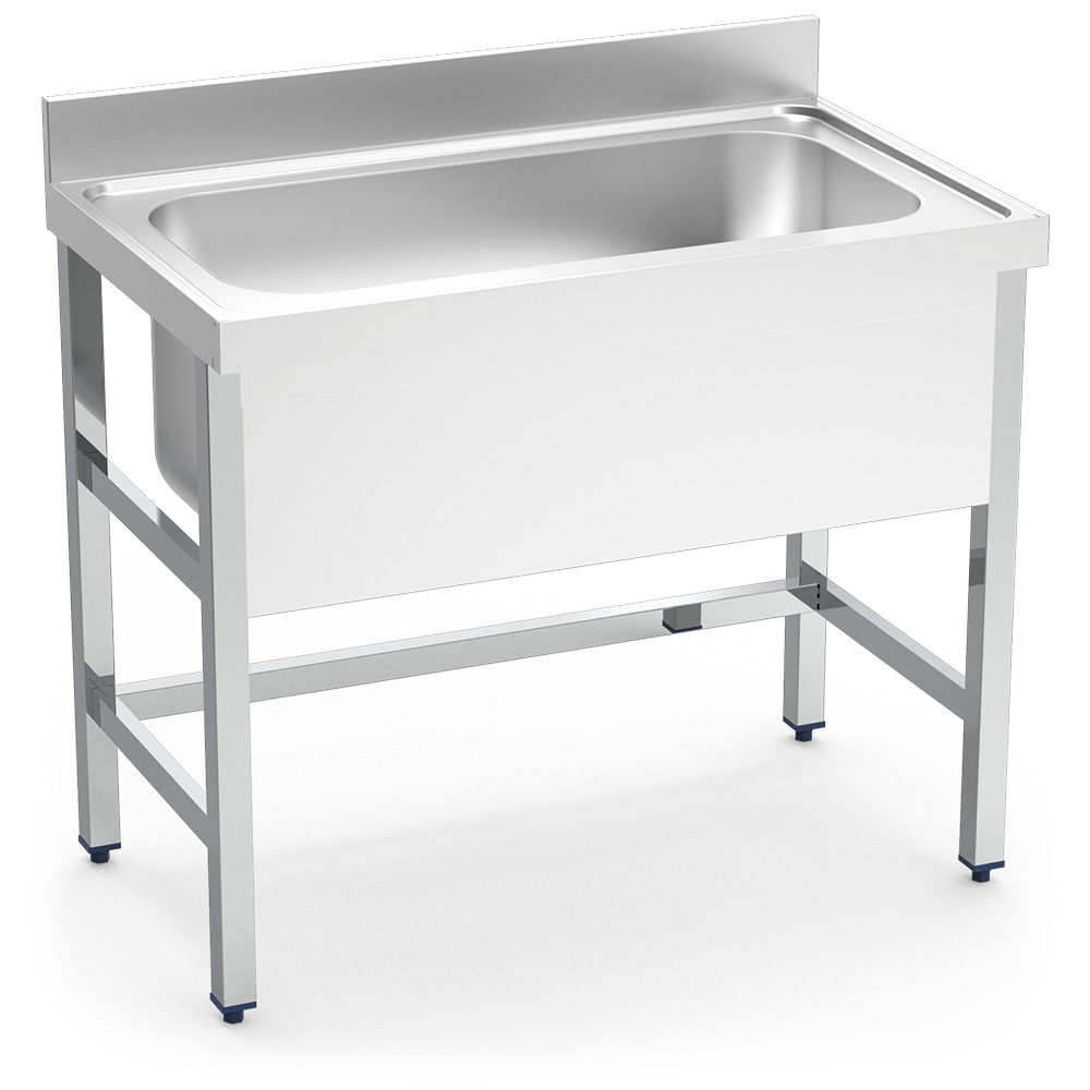FRICOSMOS-Fregadero con soporte 1C 1000x700x850 mm. Dimensiones cubeta 860x495x400 mm.