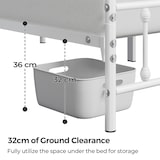 thumbnail of Yaheetech Bettrahmen Vintage Stil 90 x 200 cm Metallbett Bettgestell aus Metall mit Lattenrost, Modern Gästebett Jugendbett, Weiß