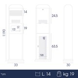 thumbnail of Danieli Store | Cenicero alto de pie  | Cenicero exteriores negro con cubo basura | Cenicero anclable con 2 cerraduras | Cubo y cenicero extraíbles
