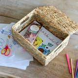 thumbnail of HMF Aufbewahrungskorb mit Deckel, 3er-Set, Korb geflochten aus Wasserhyazinthe und Seegras, Klein, Mittel, Groß