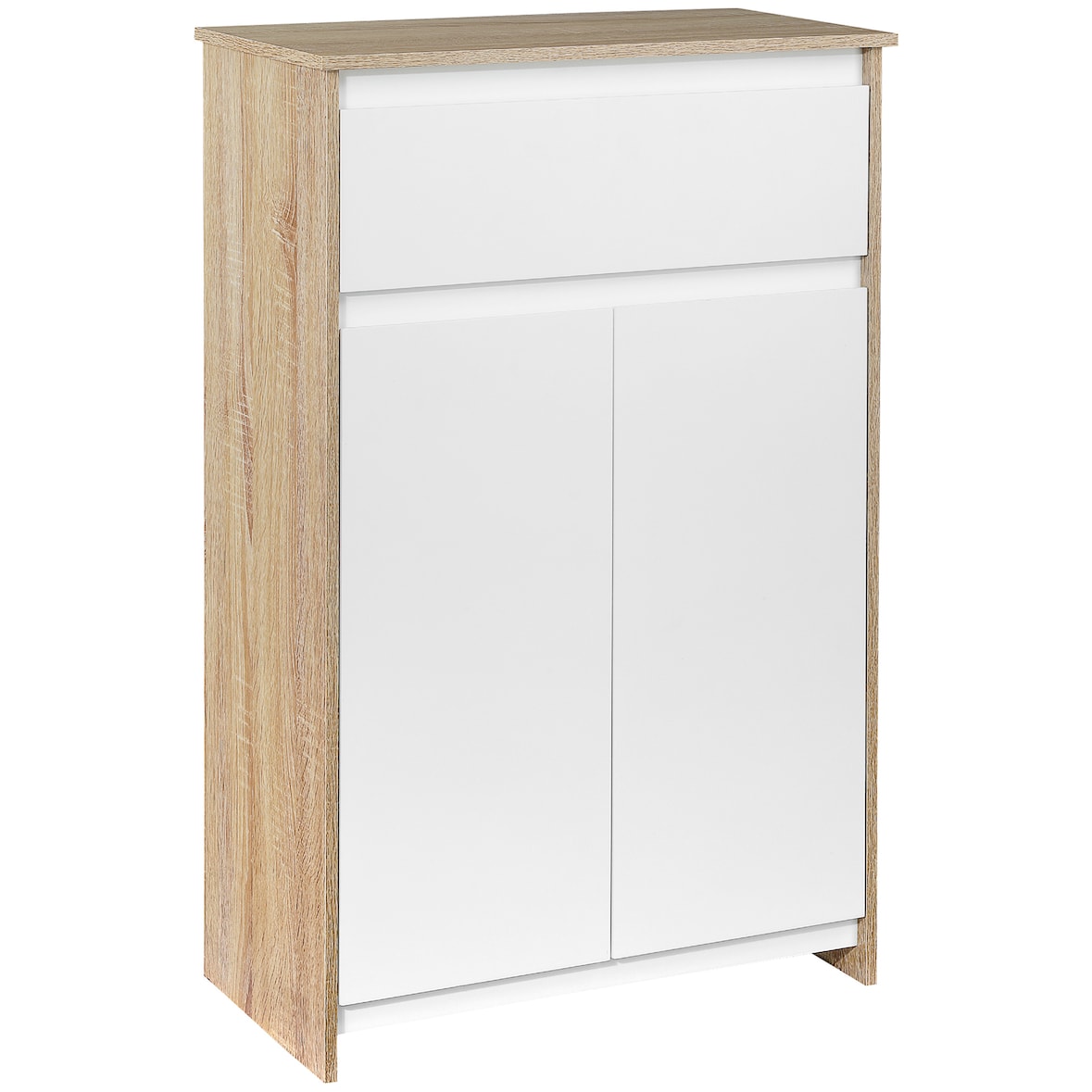 kleankin armario auxiliar de baño con 1 cajón y 2 puertas mueble auxiliar de baño para salón aseo dormitorio estilo moderno antivuelco 60x30x90 cm