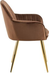 thumbnail of Esszimmerstuhl SULIS - Samt Braun 60x86x57 cm Gold | Essstühle Esszimmerstühle Küchenstühle Wohnzimmerstühle