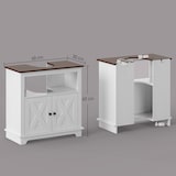 thumbnail of kleankin mueble para debajo del lavabo de madera armario de baño de suelo mueble bajo lavabo de pie con 2 puertas y estante 60x30x60 cm blanco