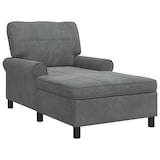 thumbnail of vidaXL Lounge-Liege mit Kissen Dunkelgrau 91 x 157 x 91 cm Samt