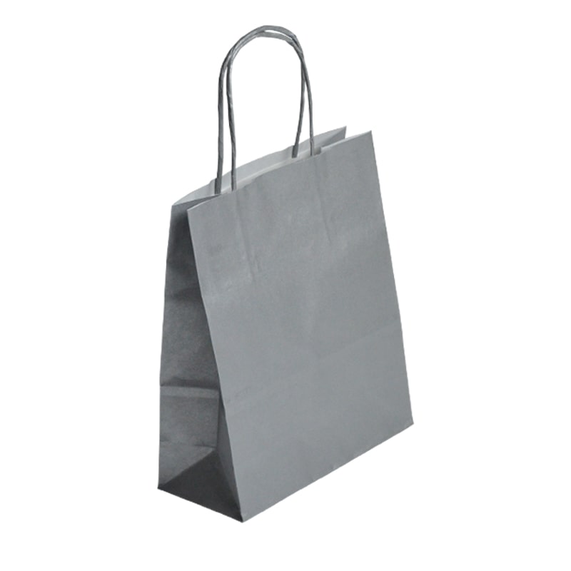 Boutique-Tasche mit verdrehten Griffen in SILBER 35 + 14 x 40 cm je 250 - Gimex