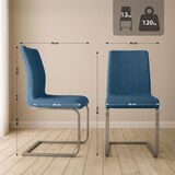 thumbnail of Lot de 2 chaises cantilever Belfort en tissu Bleu