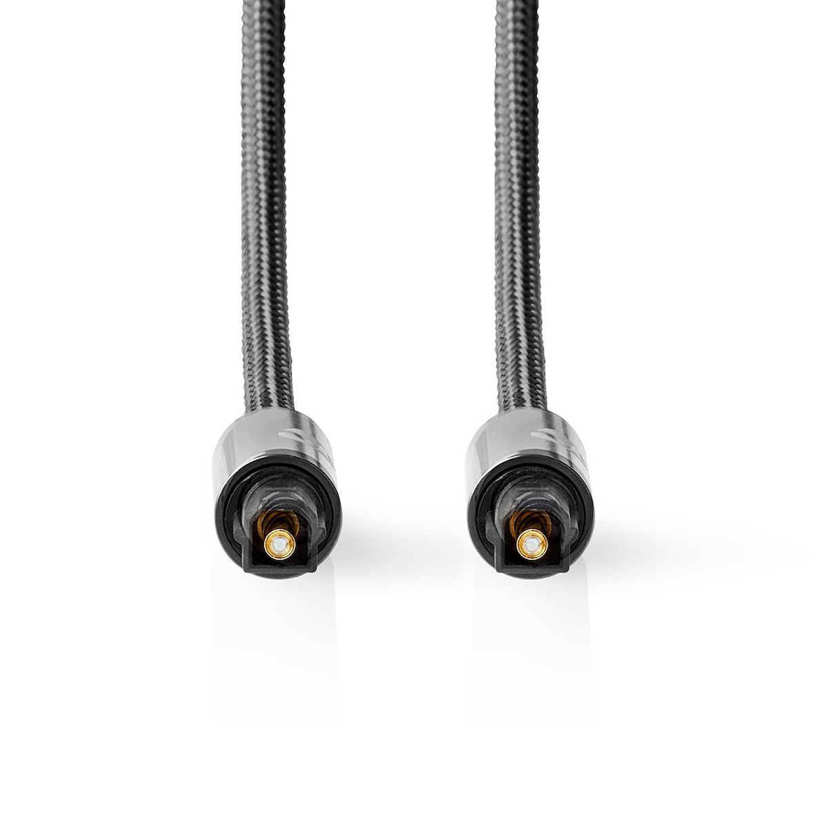 Nedis Optisches Audiokabel - Toslink Stecker - Toslink Stecker - 3.00 m - Rund - Baumwolle - Gun Metal Grau - Verpackung mit Sichtfenster