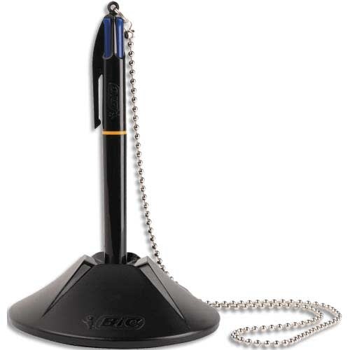 Stylo bille rétractable 4Colours Counter Pen, avec socle, corps noir, tracé M