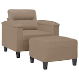 thumbnail of vidaXL Sessel mit Hocker Cappuccino-Braun 60 cm Kunstleder