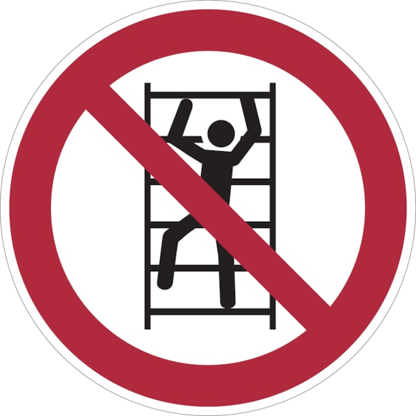 Aufkleber Verbotsschild, Aufsteigen verboten P009 - ASR A1.3 (DIN EN ISO 7010) - 200 mm Folie selbstklebend