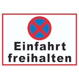 thumbnail of Parken verboten Einfahrt freihalten waagerecht Schild A5 Rückseite selbstklebend